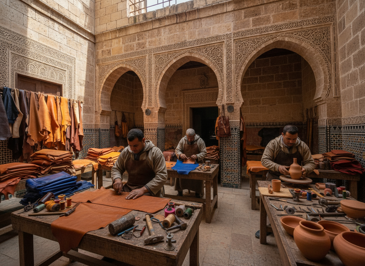 Artisans dans la médina de Fès, patrimoine vivant du Maroc